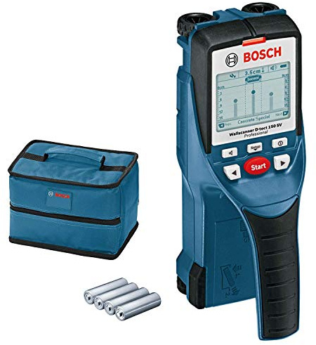 Bosch Professional Rilevatore D-tect 150 SV (profondità di rilevamento max. legno/cavi sotto tensione/tubi in plastica/metallo: 40/60/80/150 mm, confezione in cartone)