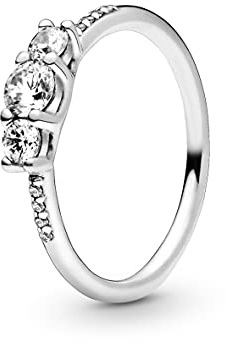 PANDORA Fairytale Sparkle Ring, Sterling Silver, Clear Cubic Zirconia, Size 9