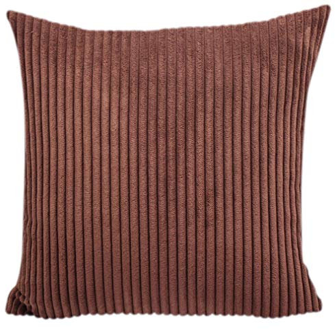 Nunbee Corduroy Baumwolle Kord Modern Rechteckig Klassisch Einfarbig Kissenbezüge Dekorative Kissenbezug Dekokissen Sofakissen Lendenkissen Wurfkissenbezug Kissenhülle, Dunkelbraun 70 * 70cm