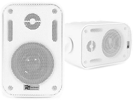 Power Dynamics BGO30 Indoor Outdoor Wall Speakers Pair – White 3-Inch Passive Weatherproof IPX5 Speakers for Garden, Patio, Boat, Pool, Commercial and Home Audio Installations