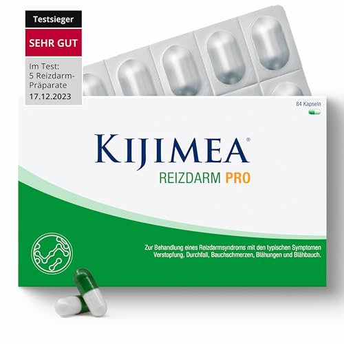 KIJIMEA® Reizdarm PRO – Therapie bei Reizdarmsyndrom (Durchfall, Bauchschmerzen, Blähungen, Verstopfung) – klinisch belegte Wirksamkeit – vegan, glutenfrei, laktosefrei – 84 Kapseln