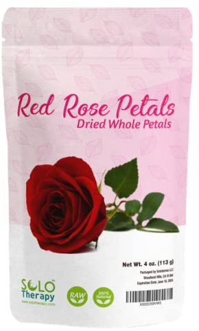 Red Rose Petals 4 oz. , Dried Rose Petals , Rose Tea, Pétalos de Rosas Rojas, Cosmetics , Food Grade, Food Decorating , Product From Egypt, Packaged in the USA