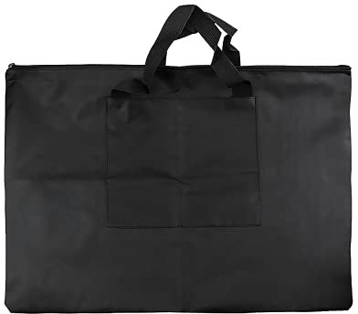 QUUPY 1 sac fourre-tout imperméable en toile pour dessin d'artiste, pour mettre des œuvres d'art et des travaux d'artiste, noir, 680 mm x 530 mm