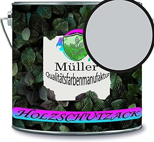 Peinture de protection pour bois - Résistant aux intempéries - Protection longue durée contre les intempéries - Couleur de protection du bois RAL 7035 - Gris clair - Marque Müller