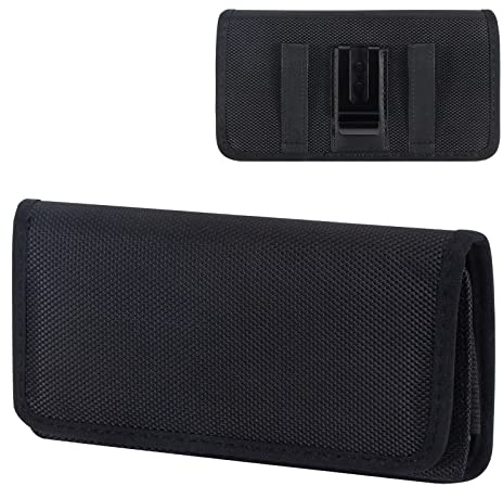 Funda Cinturón Horizontal para Móviles y Smartphones Bolsas de Telefono con Clip de Cinturón para Teléfonos de 5,8-6,67 Pulgadas Negro