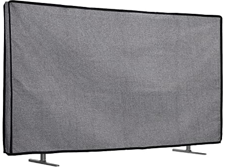 kwmobile 75 TV Cover - Linen Dust Protector - Dark Grey