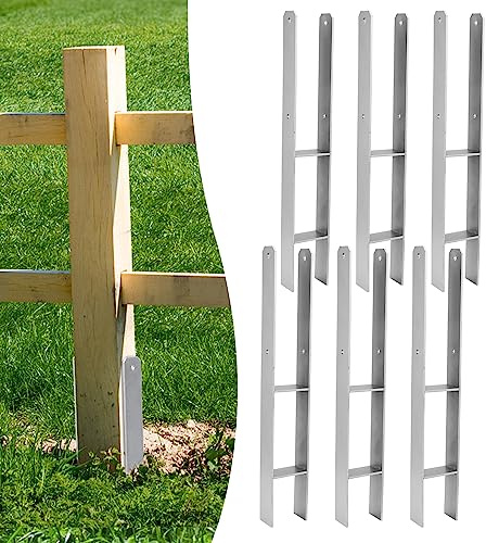 Gimisgu Anclajes para postes en H, 12 unidades, anclaje en H, para postes en H, para valla e invernadero, postes de madera cuadrados (81 x 600 mm)