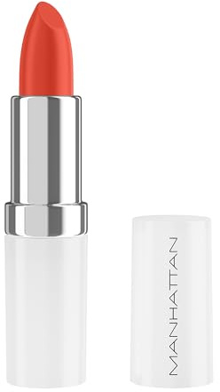 Manhattan Lasting Perfection Satin Lipstick 470 Oh. So. Orange, Lippenstift für intensive, langanhaltende Farbe und feuchtigkeitsspendende Pflege