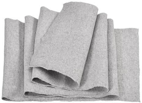 Rebower 20cm x 1m Puños Elásticos con Ribetes Acanalados para Coser Tela de Algodón Banda Elástica de Punto, [para Puños, Cintura, Cuello] - Gris