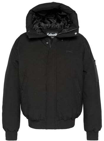 Schott NYC Homme Beever-noir-l BLOUSON A CAPUCHE, Noir, L EU