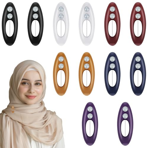 12 clips de hijab pins, coloridas agujas de hijab, clips de seguridad para pañuelos, elegantes broches, bonitos clips de decoración, imperdibles para muselina para vestido de novia, vestidos