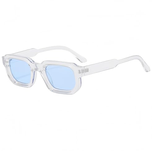 WDZAYXC Lunettes de soleil vintage rectangulaires pour femme et homme - Style rétro - Protection UV400