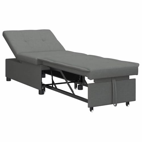 vidaXL Sofa Bed Dark grey 194 x 67 x 37 cm Fabric, Living Room Sofa Bed, Rectangular Couch with Durable Fabric, Modern, Multifunctional Seating Solution for Guests, Reclining