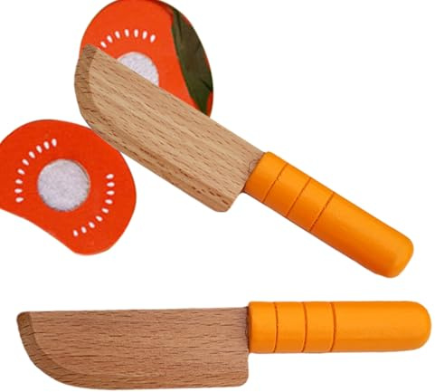 lyanny Couteau pour | Jouet Découpe Bois pour - Accessoire de Découpe Légumes Fruits Jeu d'Imitation Cuisine Maison École Maternelle