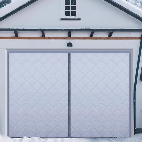 Värmeisolerad Garageportsgardin, Isolerad Garageportsnät Med Förvaringsspänne Upptill, Väderbeständig Oxford- Och Bomullsfiberfyllning För Garage, Vardagsrumsdörr(13x9FT)