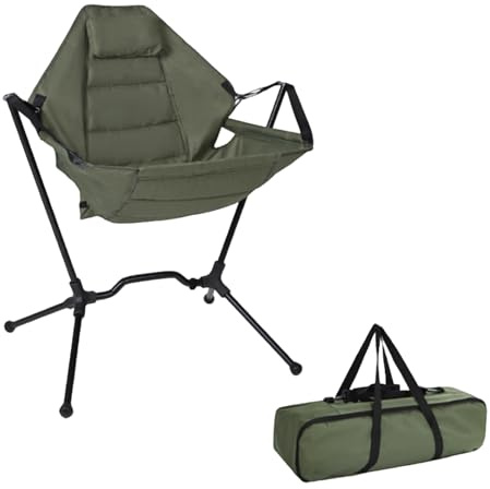 Silla De Camping Para Exterior Y Acampada Taburete Mecedor de Aluminio con | Silla Plegable Para Facil Almacenamiento para Jardín Playa Picnic y Exteriores