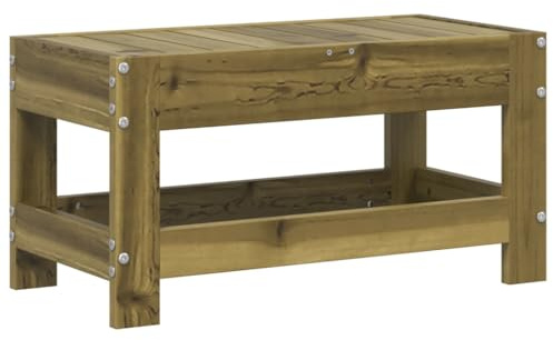 Foknhdi Tabouret de jardin 62 x 30 x 32 cm - Lattes en bois de pin imprégné en autoclave - Design modulaire - Meubles d'extérieur pour balcon, jardin, terrasse, banc pour petits balcons