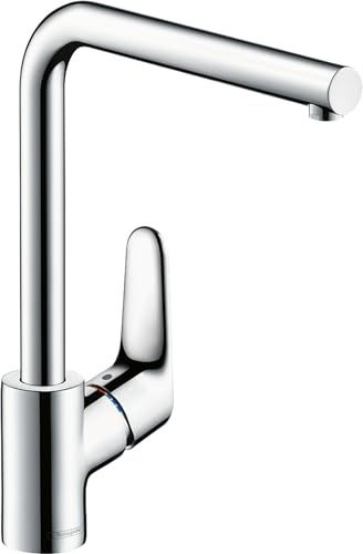 hansgrohe Focus Küchenarmatur (Wasserhahn Küche ohne Schlauchbox, 360° schwenkbar, hoher Auslauf 280mm) Chrom