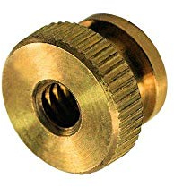 UNICORP THN5006-M01-F16-1032 1/2 Round Knurled Thumb Nuts, 10-32 THD x 1/2 OD, Brass QTY-10