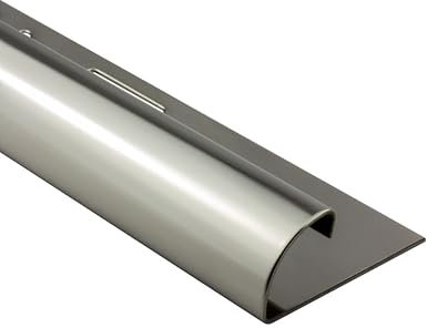 Viertelkreis Edelstahlschiene Fliesenprofil Fliesenschiene Edelstahl V2A L250cm 12mm glänzend