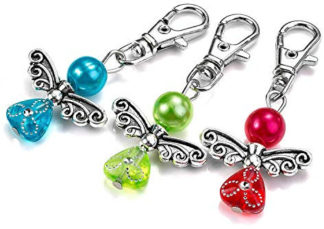 30 Set Hochzeit Taufe Anhänger Weihnachten Kommunion Konfirmation Geschenk für Gäste Anhänger Perlenengel Schutzengel Geburtstag Weihnacht Taufe Kommunion Gastgeschenk Handmade Schlüsselanhänger