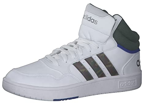 adidas Hoops 3.0 Mid, Sneakers Uomo, Ftwr White Green Oxide Team Royal Blue, 44 2/3 EU