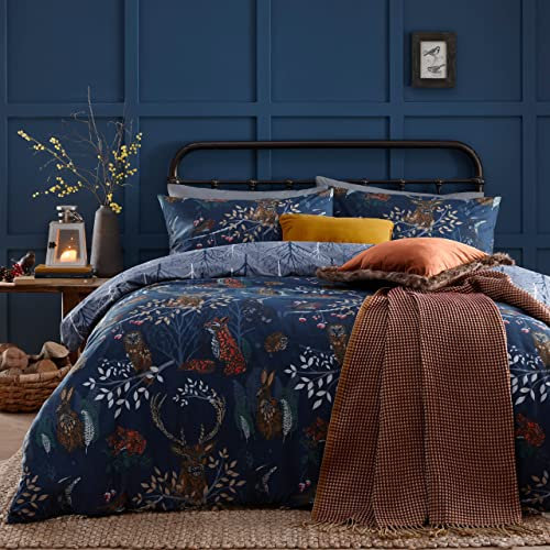 furn. Forest Fauna Bettbezug-Set, Einzelbett, Marineblau