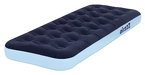 airzzZ Inflatable Flocked Airbed - Quick Inflation & Deflation Mattress - Lightweight Comfortable Perfect For Camping,Hiking, Caravan, Guest Bed - Waterproof Portable (Single) (AB9769)