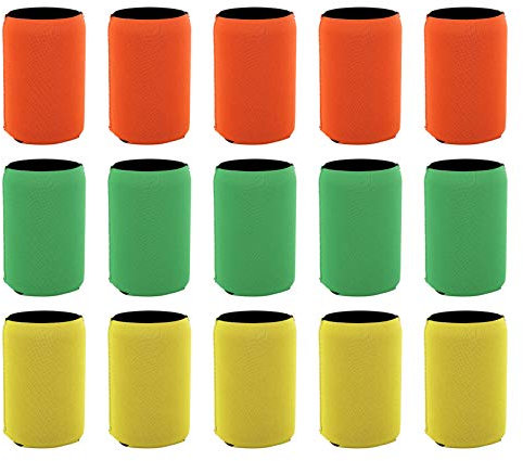 Lwuey Manicotto di Birra,Manicotti per Refrigeratori Lattine Birra Cooler Raffredda Lattina Slim Can Sleeve Raffreddatore Cola Coperture Neoprene Isolante Cooling Bottiglie Forniture 15 Pezzi