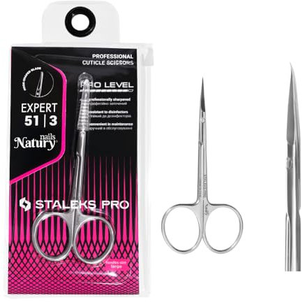 STALEKS PRO by Natury Nails Forbici professionali per cuticole. Anelli ergonomici. Acciaio inossidabile. Expert SE-51/3