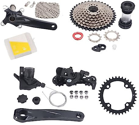 Sorandy 11 Bis 40T Breite Multi-Gruppe mit Schalthebel und Schaltwerk, 9-GangGruppe, Hohle Integrierte Kurbel, Kette, Heckhaken, Schaltgehäuse-Kit für Mountainbike-Kurbelgarnitur