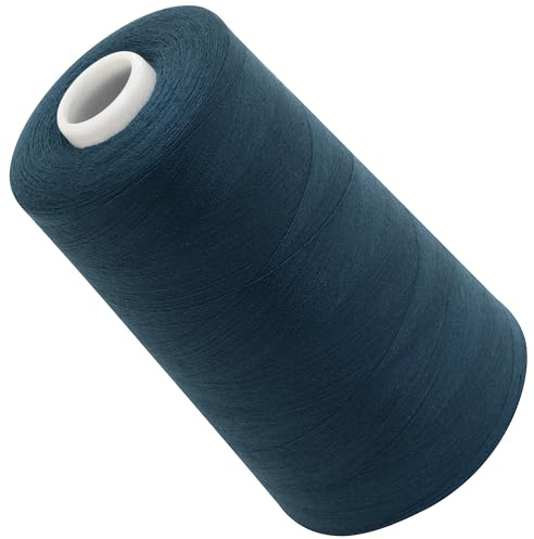 Aerzetix – C72693 – sytrådkon 120 (40/2) 4 000 m – tillverkad av polyester – konfektion, kortvarig, garn, snöre, sömnad, kläder, tråd – färg blå petrol – mörk