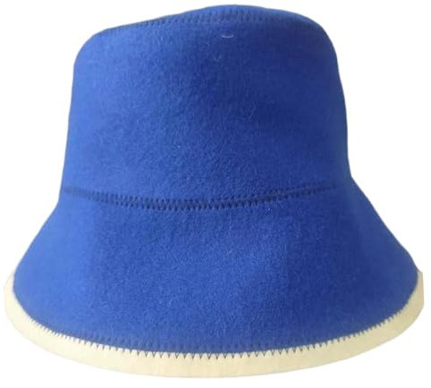 predolo Sauna Hat Russian Bath Hat Accessory Gift Heat-Resistant Hair Wool Sauna Hat Cap for Sauna for Bath House Sauna House Shower, Blue