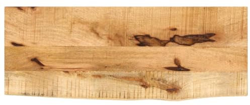 vidaXL Tablero de Mesa Borde Natural Madera Maciza Mango 90x40x3,8 cm, Superficie de Mesa, Tablero de Mesa de Madera, Tablero de reemplazo
