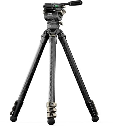 Tilta Treppiede Fotocamera con Testa Fluida Cine Bowl da 75 mm con Gambe del Treppiede a 3 Stadi in Fibra di Carbonio Carico Massimo 8KG, Treppiede per Videocamera - Grigio spazio TT-CT08-75-SG