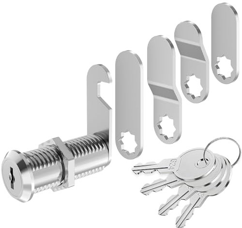 VOCIBO® Candado para buzón, 4 llaves, viene con 5 placas de cerradura diferentes, cerradura de buzón de 40 mm, cerradura de taquilla, diámetro 18 mm, cerradura de palanca para buzones y puertas de