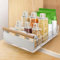AirOpen Ausziehbare Schublade Küche, Hochwertiger Karbonstahl Ausziehbarer Schrank Organizer, Ultraleise Teleskopschublade，Geeignet für Küche, Bad, Speisekammer 40cm x 23cm x 11cm （Weiß）