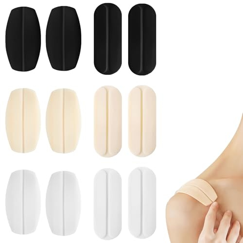 SYEYCW 6 Pares Cojines de Silicona para Correa de Sujetador, Almohadillas Antideslizantes para Correas de Sujetador, Protectores Soporte para Alivio del Dolor Almohadillas, para Mujeres y Niñas