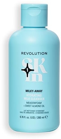 Revolution SKin, Milky-Away Hydrating Cleansing Milk, Leche Limpiadora Hidratante, Elimina Maquillaje, Para Todo Tipo de Piel, Vegano y Libre de Crueldad, 200ml