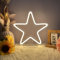 KAEGORT Star Neon Schild, 25*25cm LED Schild mit Sockel Wanddeko Schreibtisch-Dekoration Leuchtschild Neonlicht für Schlafzimmer Szene Einstellung Geburtstagsgeschenk(USB Dimmer, Mit Montagezubehör)