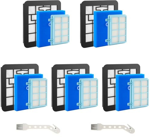 Zosenyer 5 pezzi Filtro Aspirapolvere per Philips PowerPro Compact, PowerPro Active et Marathon Compact, Adatto per FC9331, FC9332, FC8010/02, FC8010/01,etc
