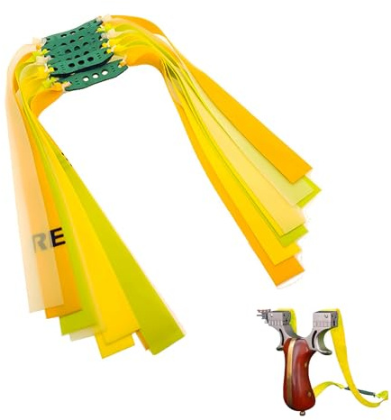 LIUYIDM Förpackning med 8 slangbella gummi, mycket elastiskt naturligt latex slangbella gummiband, ersättningsgummi för slangbo, hållbart sportslangbella gummiband för utomhussport (grönt och gult)