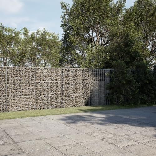 Mokuyary Gabion with Lid 1000 x 50 x 150 cm Galvanised Iron Stone Basket Made of Metal, Stone Wall as Garden Fence, Gabion Grid as Privacy Screen
