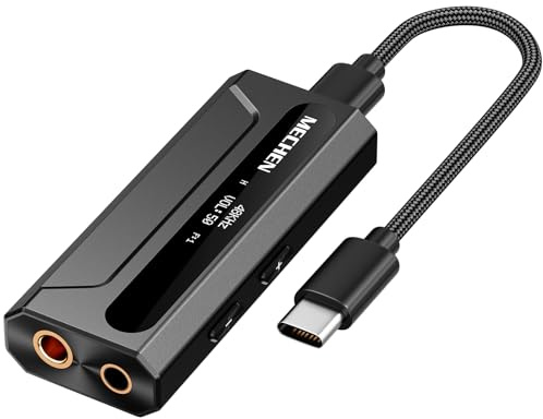 MECHEN AP10 - Amplificador de auriculares DAC con ES9028Q2M y ES9603Q, compatible con 384 kHz/DSD256, salidas duales de 3,5 mm + 4,4 mm, para smartphones, PC, ordenadores portátiles y reproductores