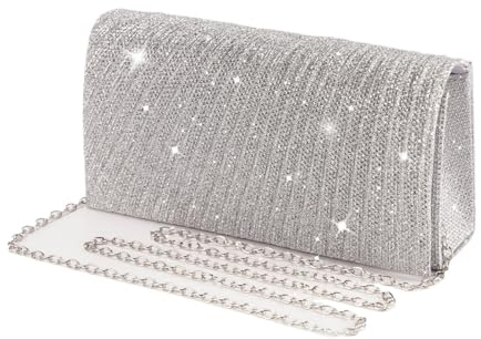 LVCHAO Aftonväska för kvinnor, brudväska, handväska, fest, bal eller bröllop, glänsande glitter, elegant för dejting, bal, bröllop