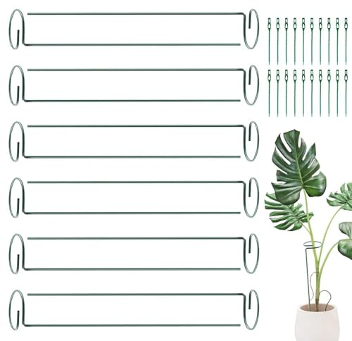 Tutori per Piante Riutilizzabili in Metallo con Legacci da Giardino 16