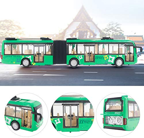Hidyliu Bus Jouet à L'échelle 1:48 pour Garçons, Jouet éducatif à Lumière Vive, Améliore la Coordination œil-Main, Cadeau d'anniversaire Idéal (Verte)