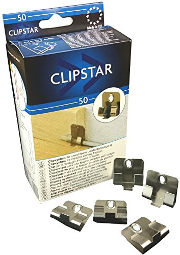 Fästklämma CLIPSTAR för TRECOR golvlister från 40–100 mm höjd och 14–22 mm djup (innehåll: 50 stycken)