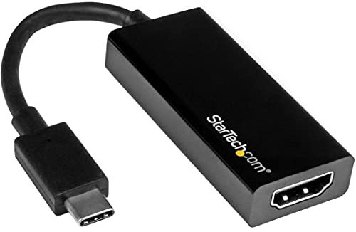 StarTech.com CDP2HD USB-C to HDMI Video Adapter Converter - 4K 30Hz - Thunderbolt 3 Compatible - USB 3.1 Type-C to HDMI Monitor Travel Dongle Black,9mmx23mmx147mm