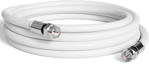 THE CIMPLE CO Coaxial Cable, 6 FT, RG6, Coax, TV Wire, Flexible, Indoor/Outdoor, Cable for High-Speed Internet, Dual Shielded, CATV, UV Resistant, CL2 Rated, 1.8 Meters, White